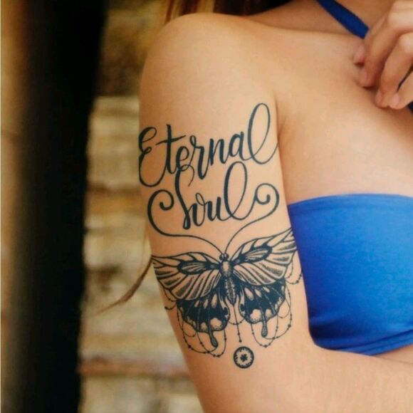 BUTTERFLY PATTERN "ETERNAL SOUL " Temporary Tattoo - Picture 1 of 7